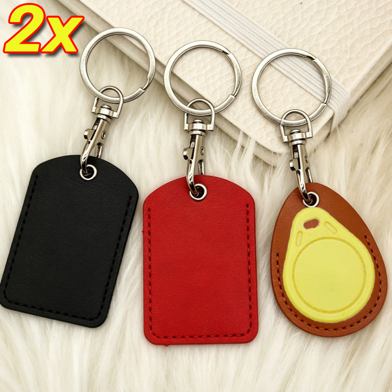 Security Chain Door - Leather Access Card Holder Keychain Anti-lost