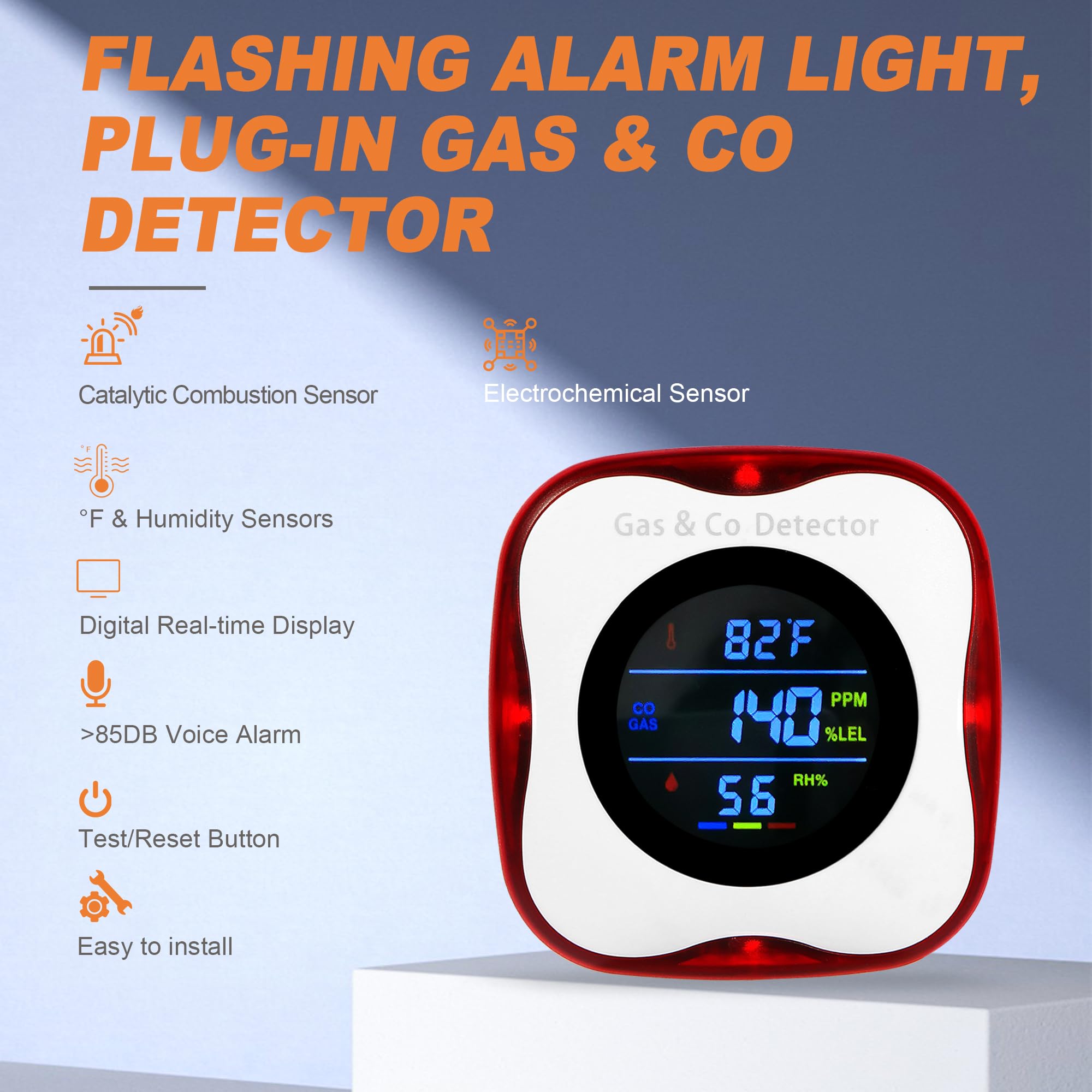 Co Detector Plug - Combination Gas & Carbon Monoxide Detectors